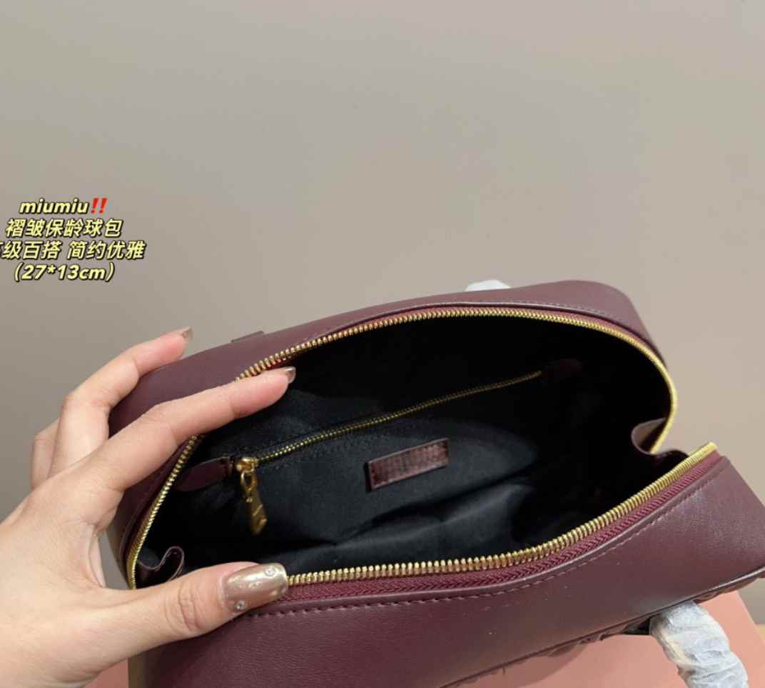S036 miu pleated bowling bag