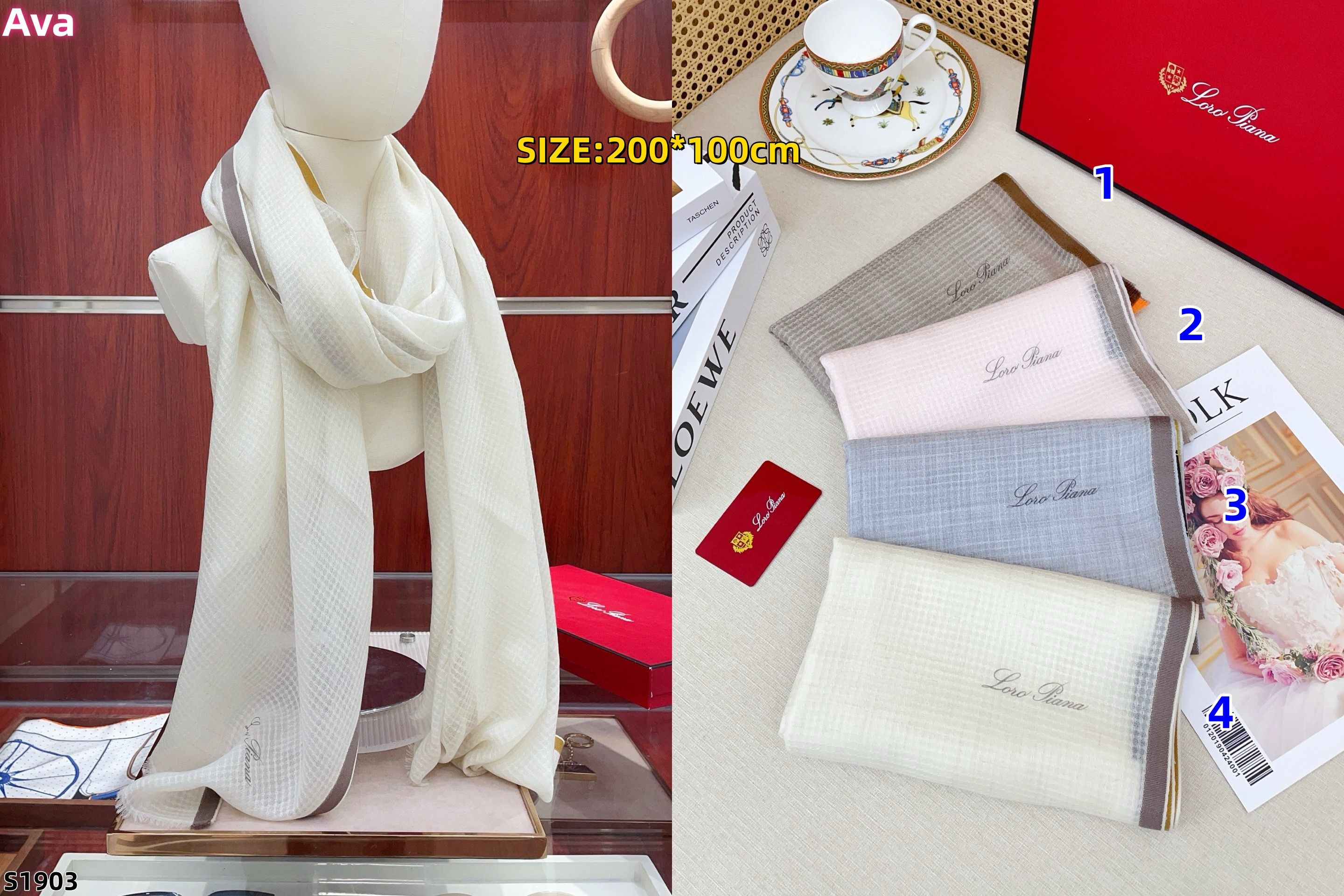 S1903 Loro Piana cashmere scarf