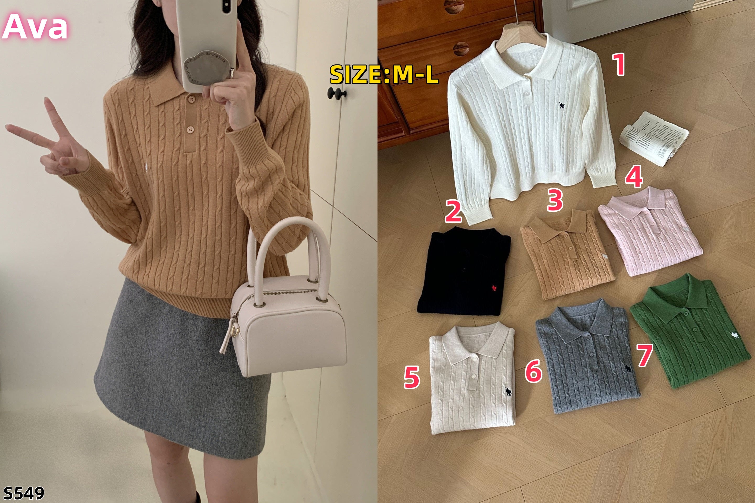S549 Ralph Lauren Long Sleeve Knit Sweater