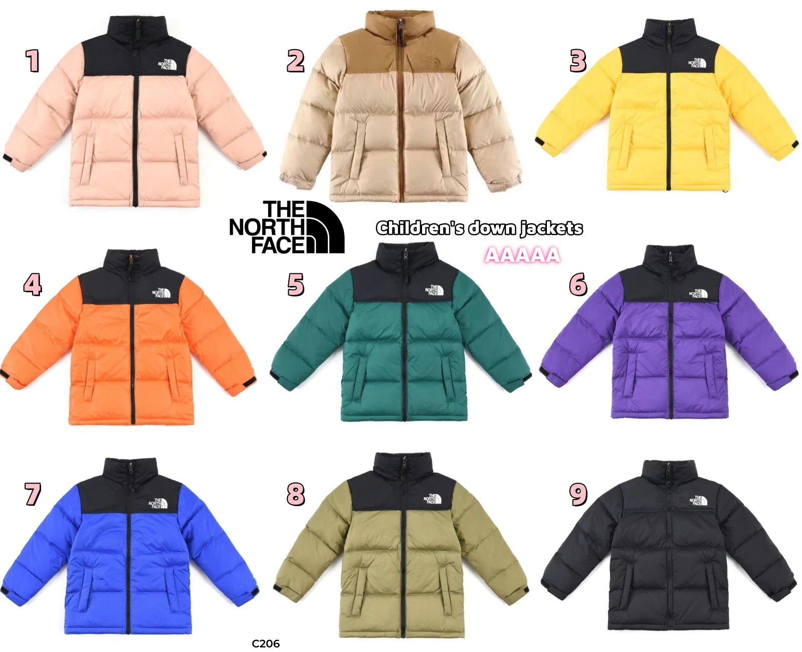 C206 The North Face children's down jackets
