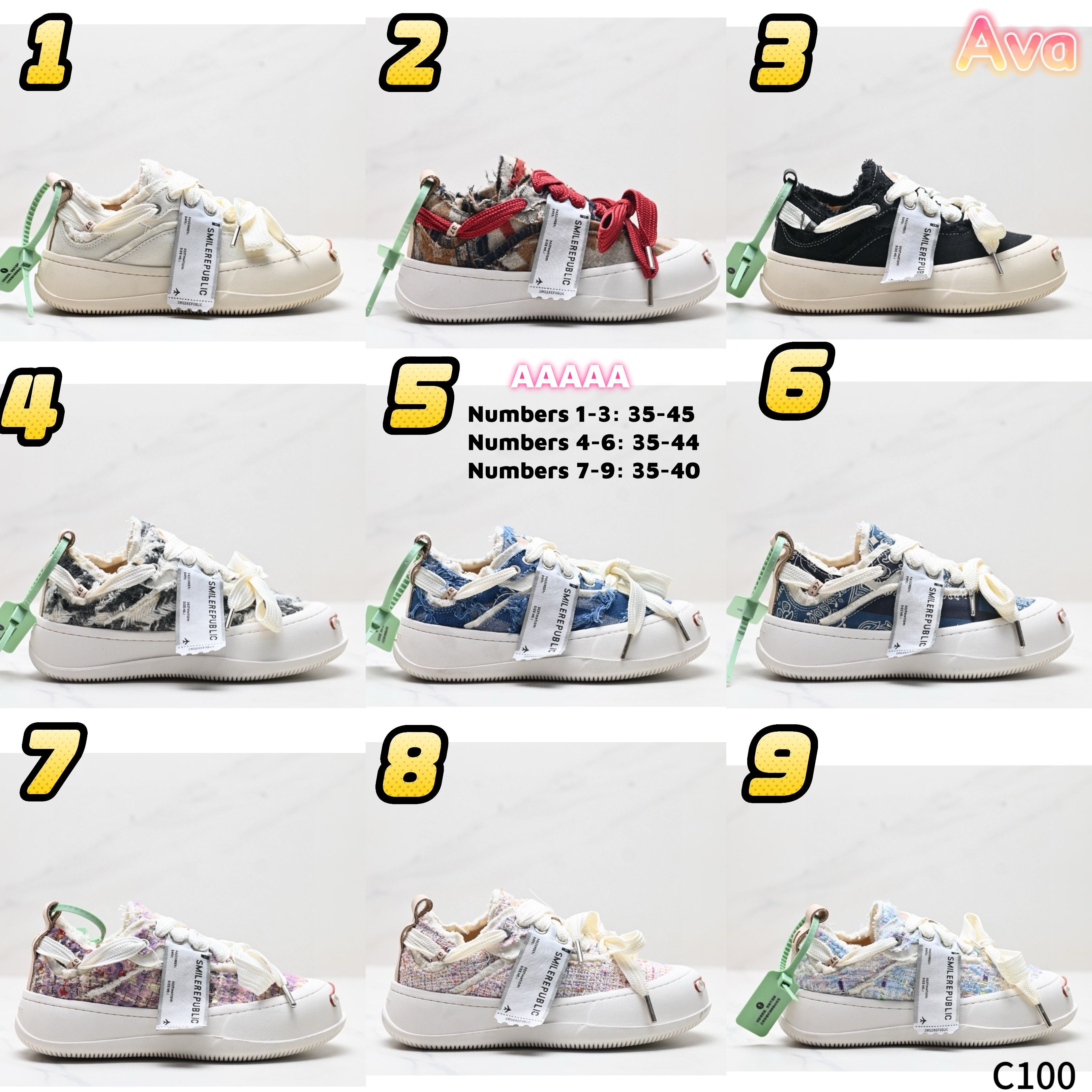 C100 SMILEREPUBLIC canvas shoes