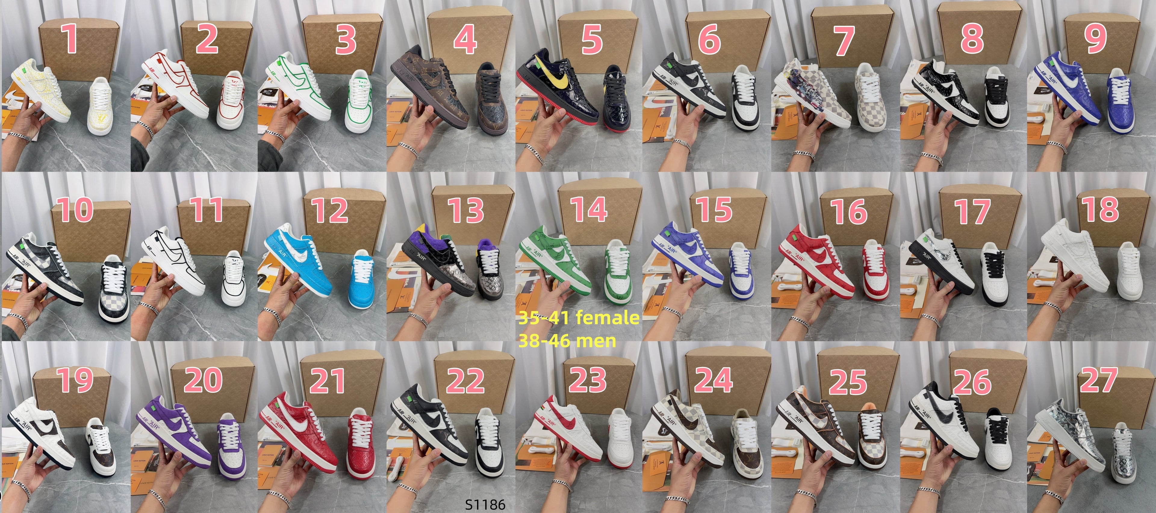 S1186 Louis Vuitton x Nike sneakers