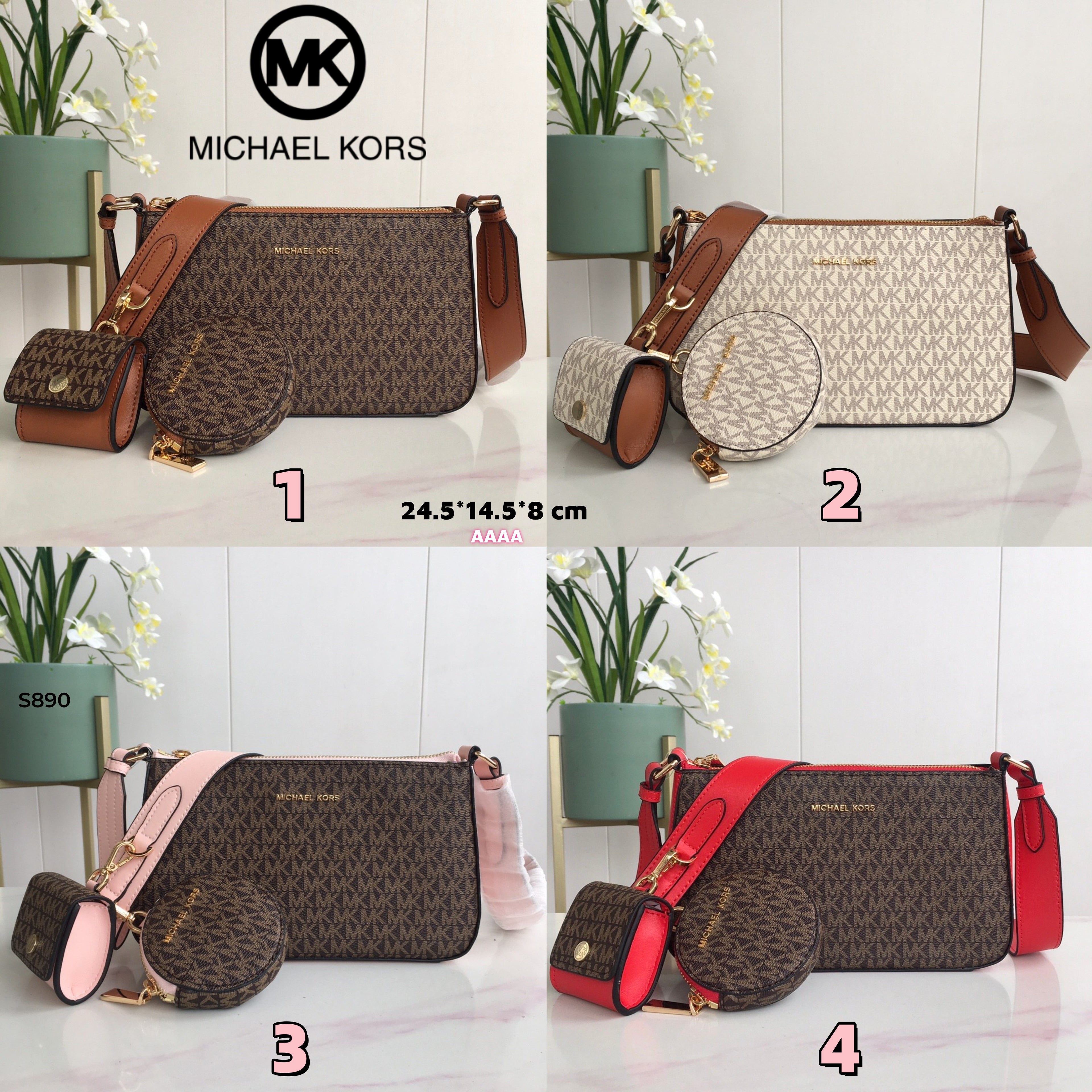 S890 Michael Kors MK 3-piece bag set