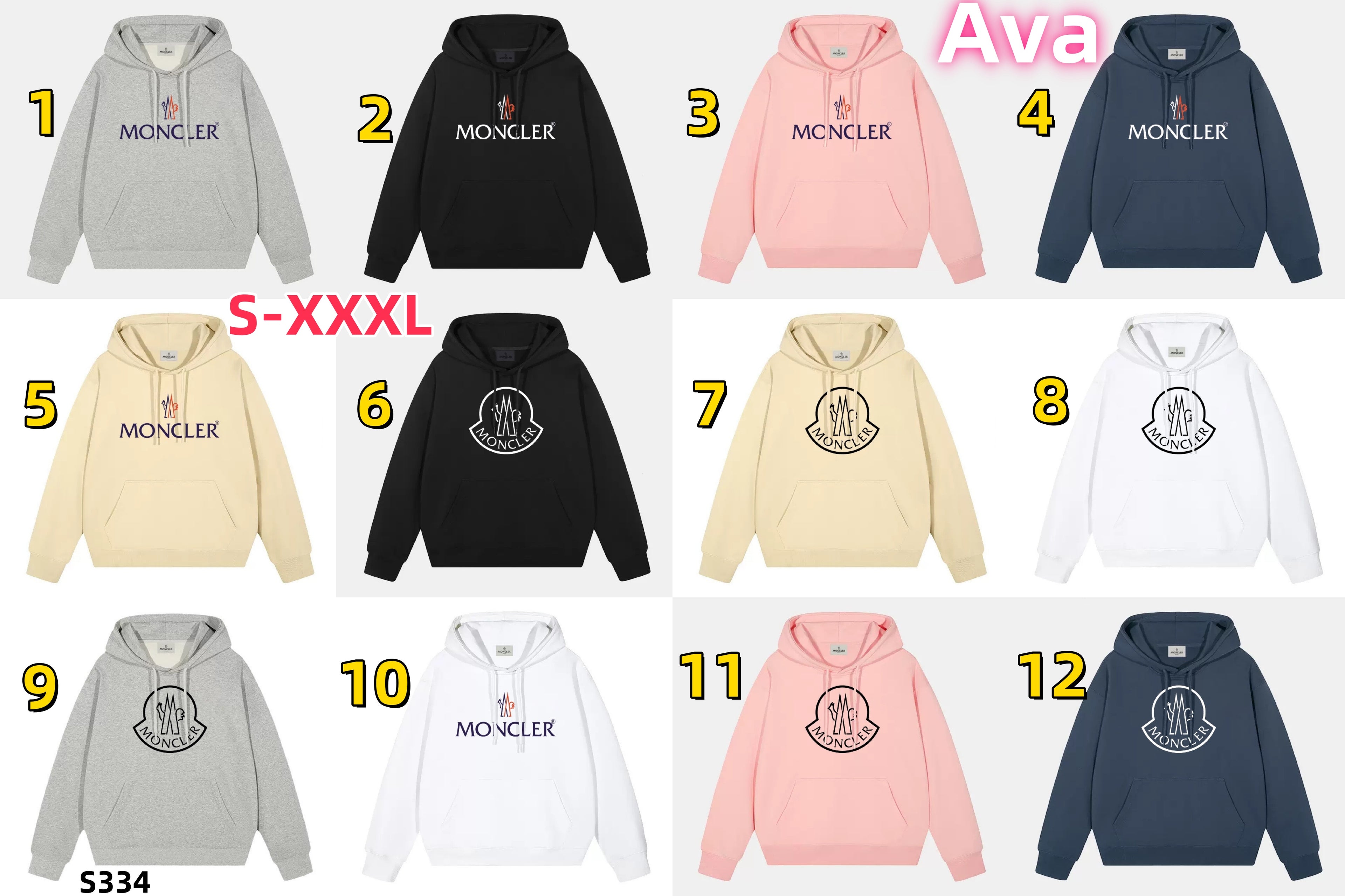 S334 MONCLER Long-Sleeved Hooded Sweatshirt