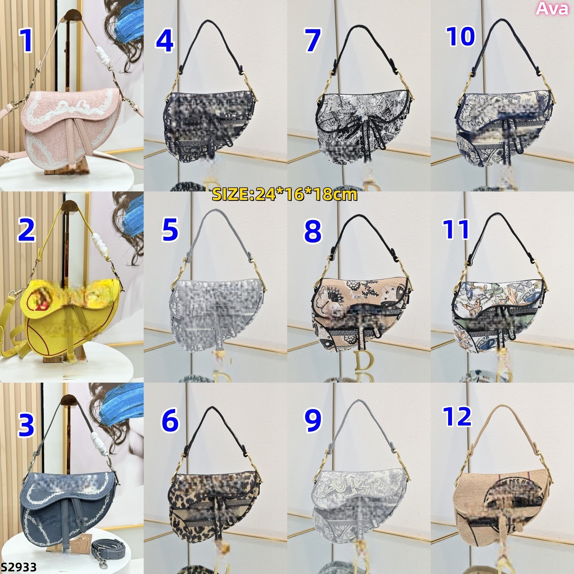 S2933 Embroidered Saddle Bag