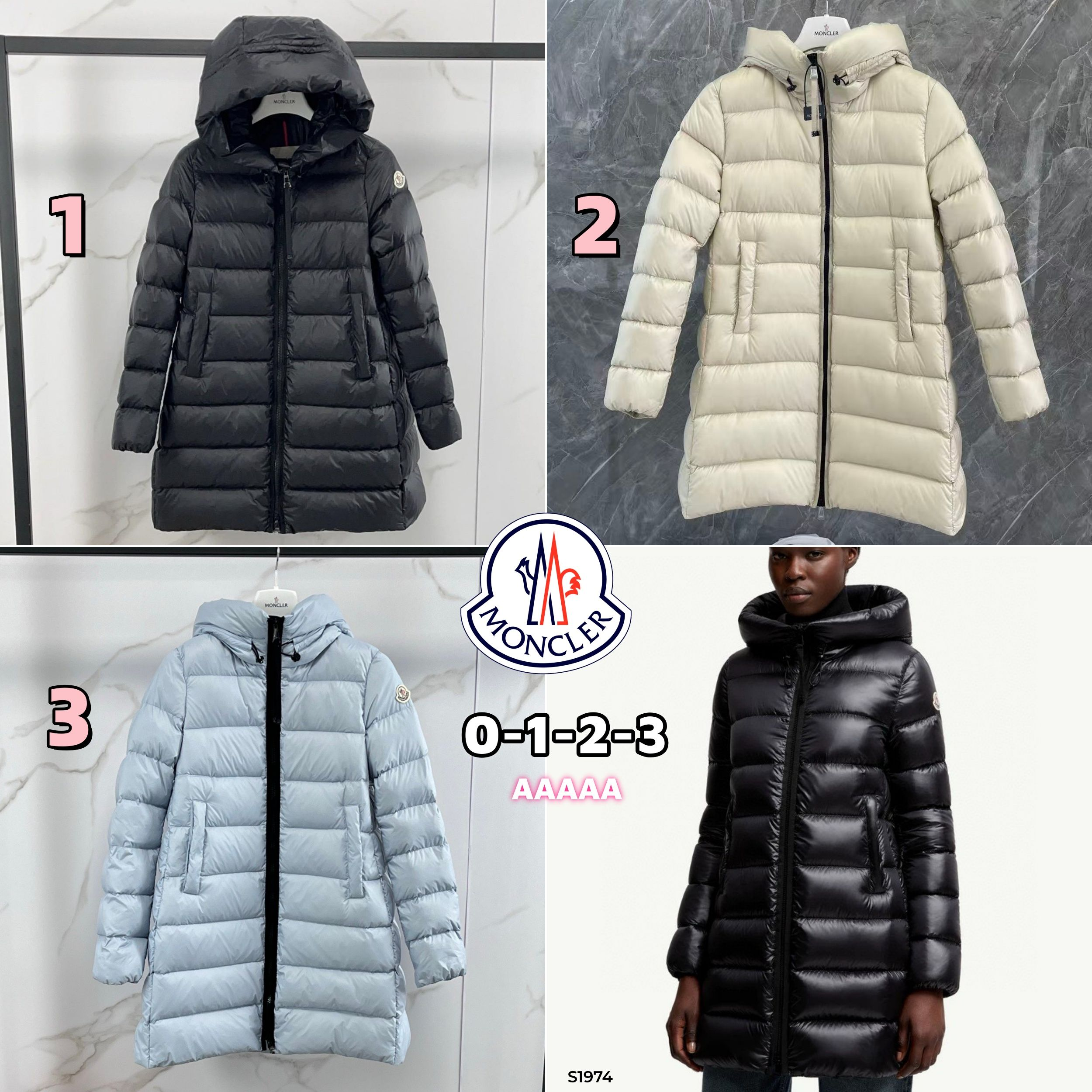 S1974 Moncler long down jacket