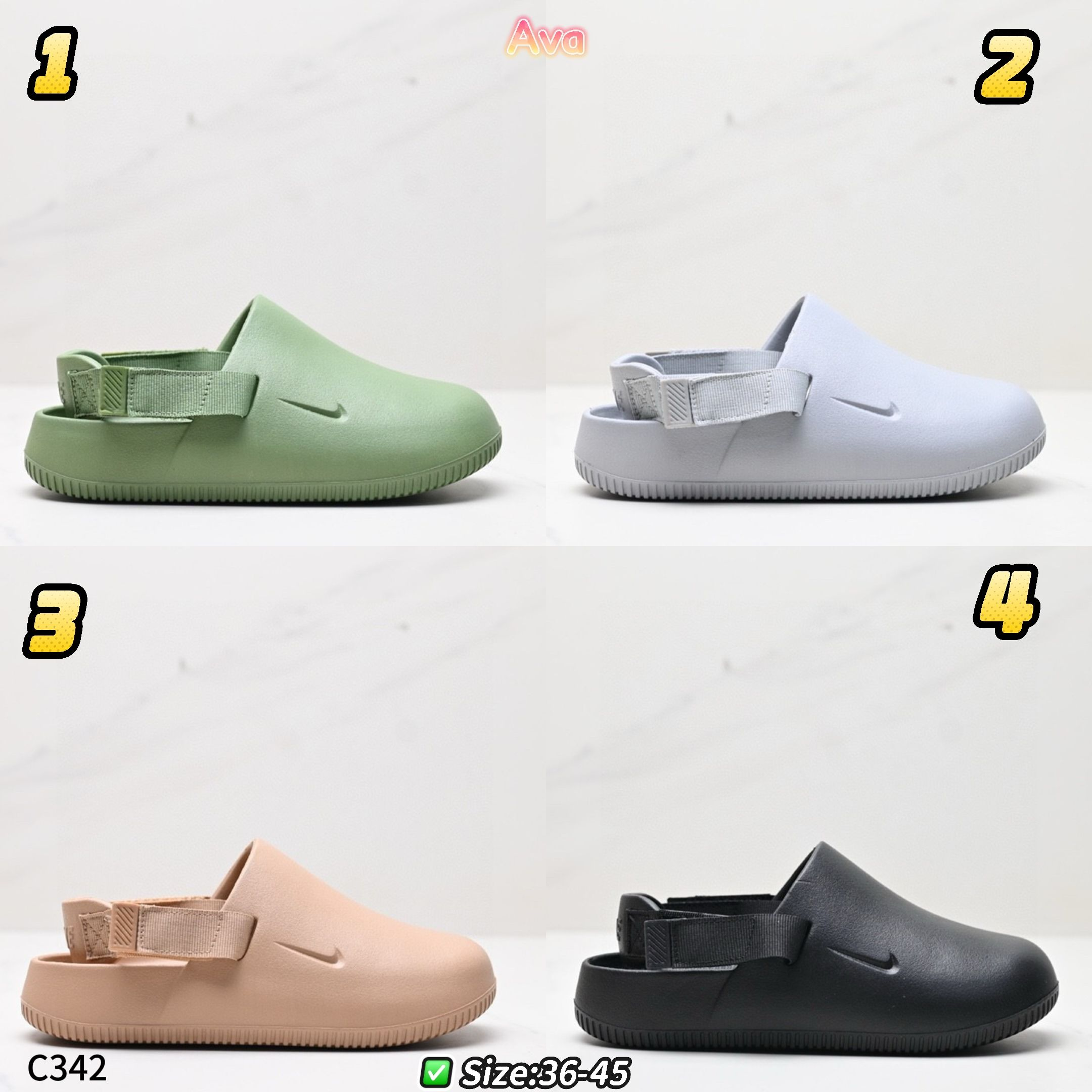 C342 Nike closed-toe slippers