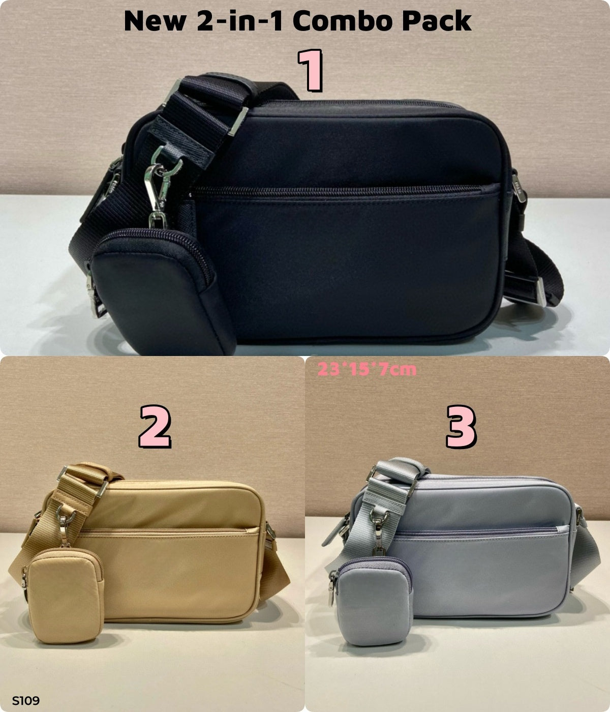 S109 Pra new 2-in-1 combination bag