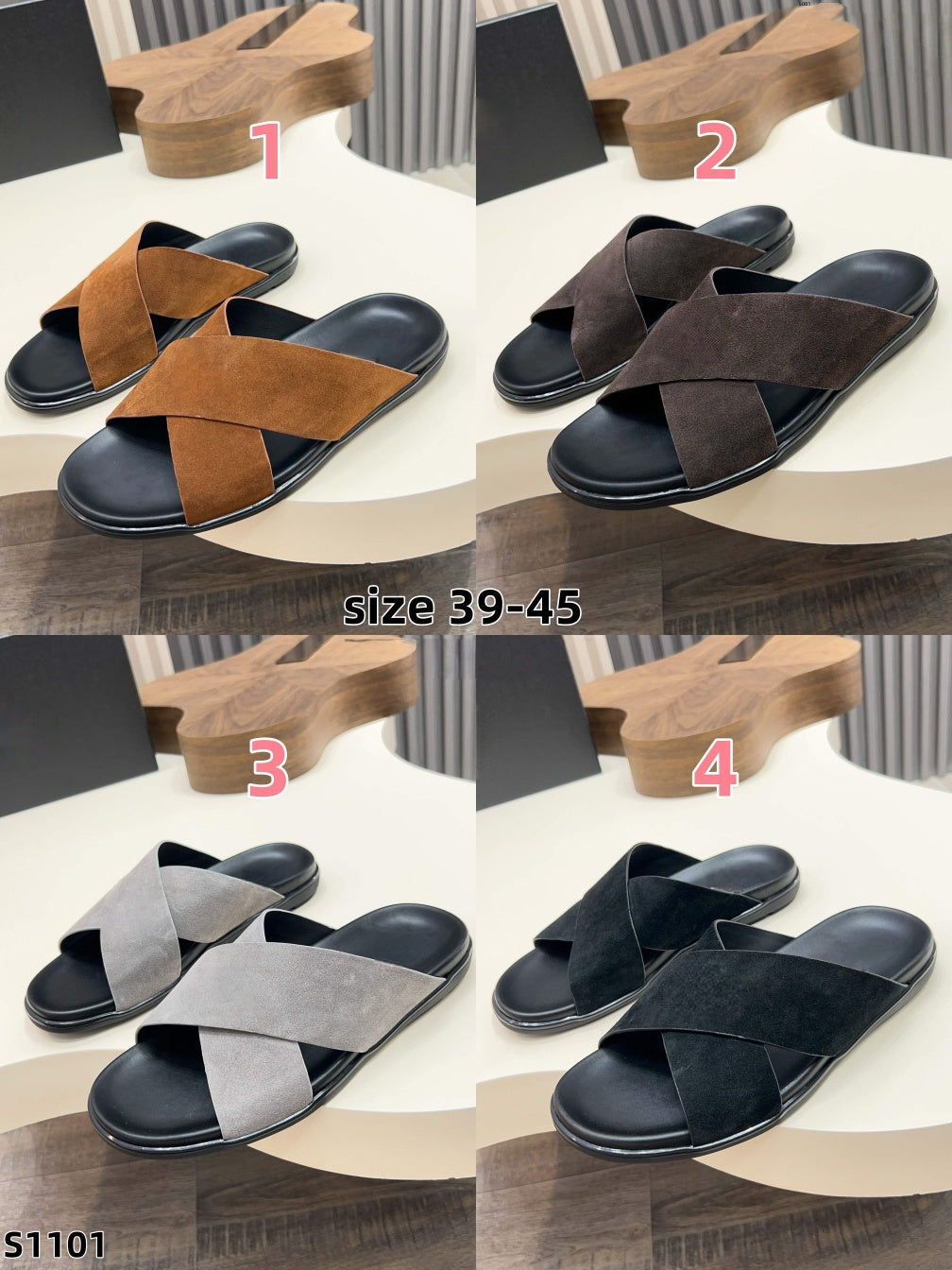 S1101 Pra leather slippers