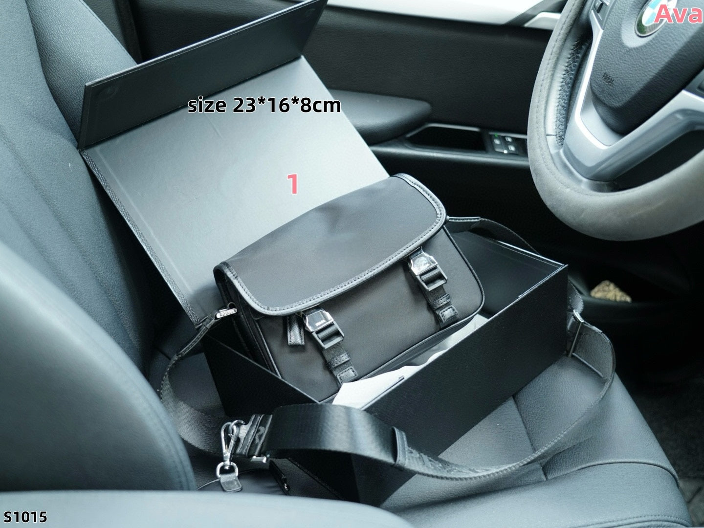 S1015 Pra Saffiano Leather Shoulder Bag