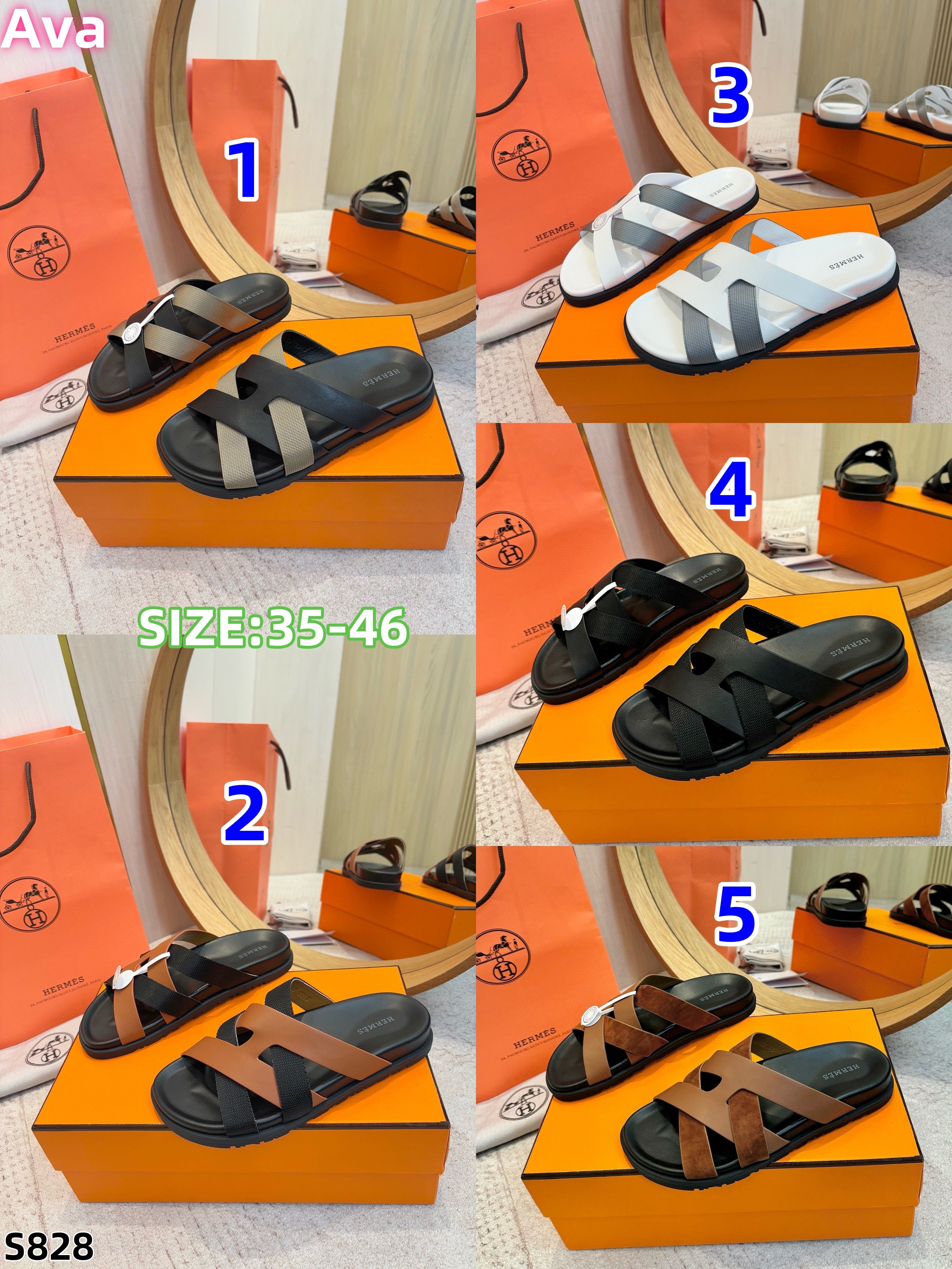 S828 Hermès slippers shoes