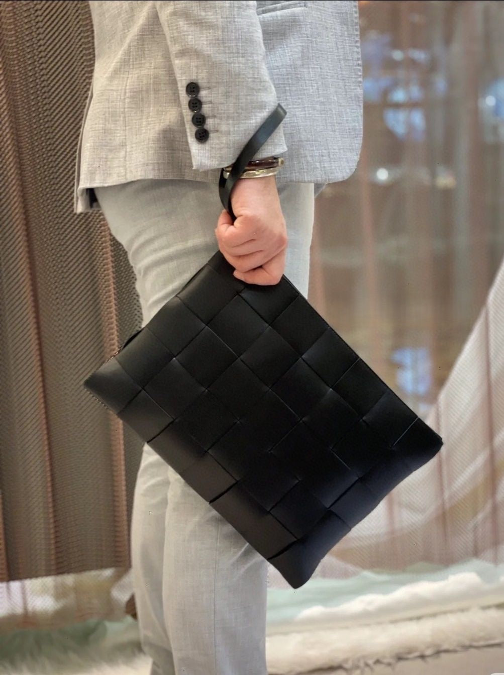 S654 Bv leather Large Flat Tape Case